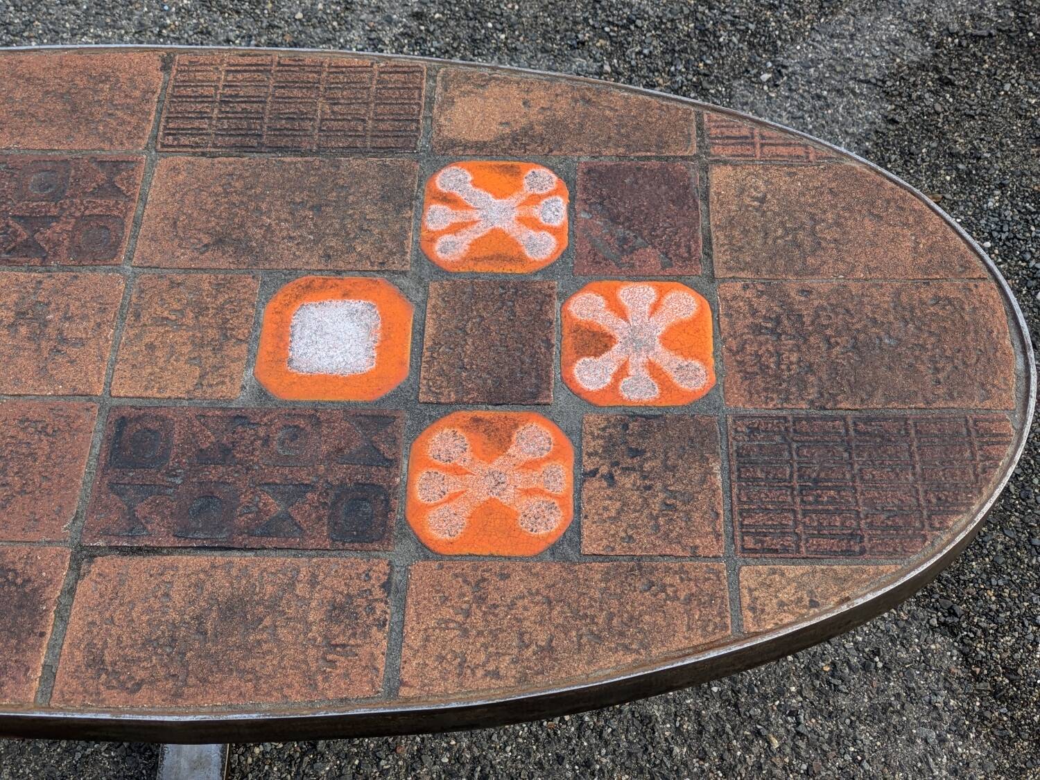 Jean Jaffeux Ceramic & Steel Coffee Table