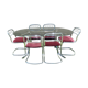 Glass table and 6 chairs chrome vintage year 70