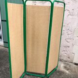 Green tubular vintage folding screen, 1980