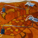 Pair of large chrome wall lamps from the 70s