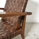 Fauteuil reconstruction en chêne et cuir, 1950
