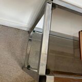 Vintage glass and chrome console coffee table