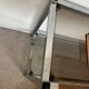 Table basse console verre et chrome vintage