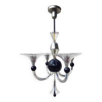 Art deco chandelier Murano glass