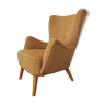 Cozy Scandinavian Mid-Century Modern high back arm chair