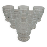6 gobelets en verre à facettes