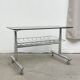 Vintage chrome and tinted glass dessert trolley
