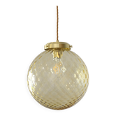 1 of 2 handblown amber glass pendant lamp redesign vintage Italian lighting