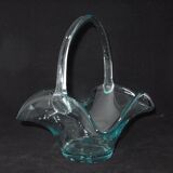 Corbeille en verre forme panier