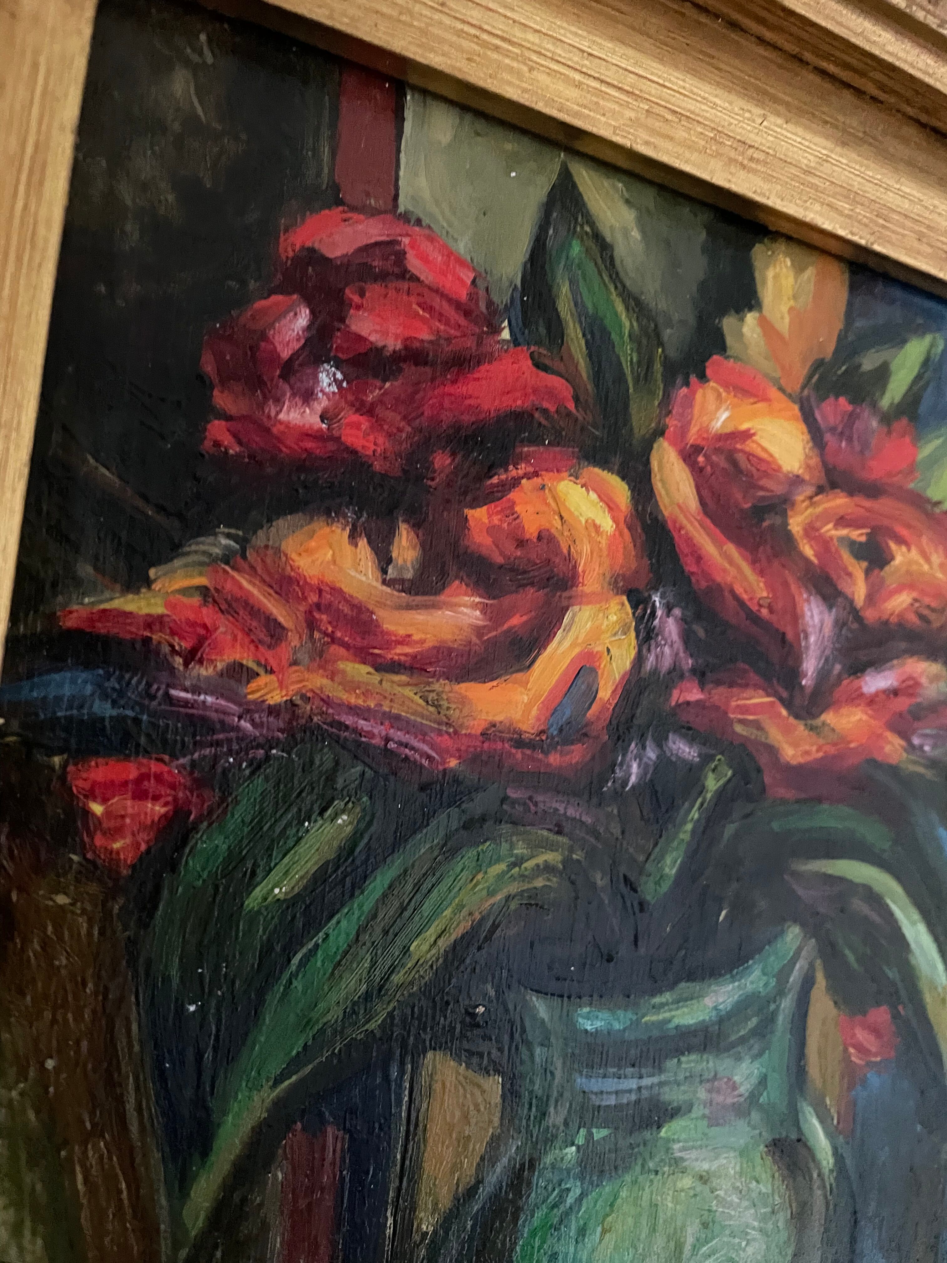 Peinture encadrée bouquet de fleurs