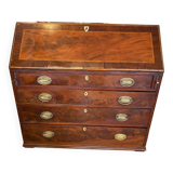 English scriban desk 19th c. mahogany with drawers bronze fittings bone knobs