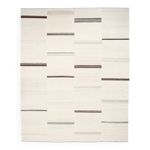 Tapis Kilim tissé à la main beige et marron clair 9x11 pour salon, 262x338 cm