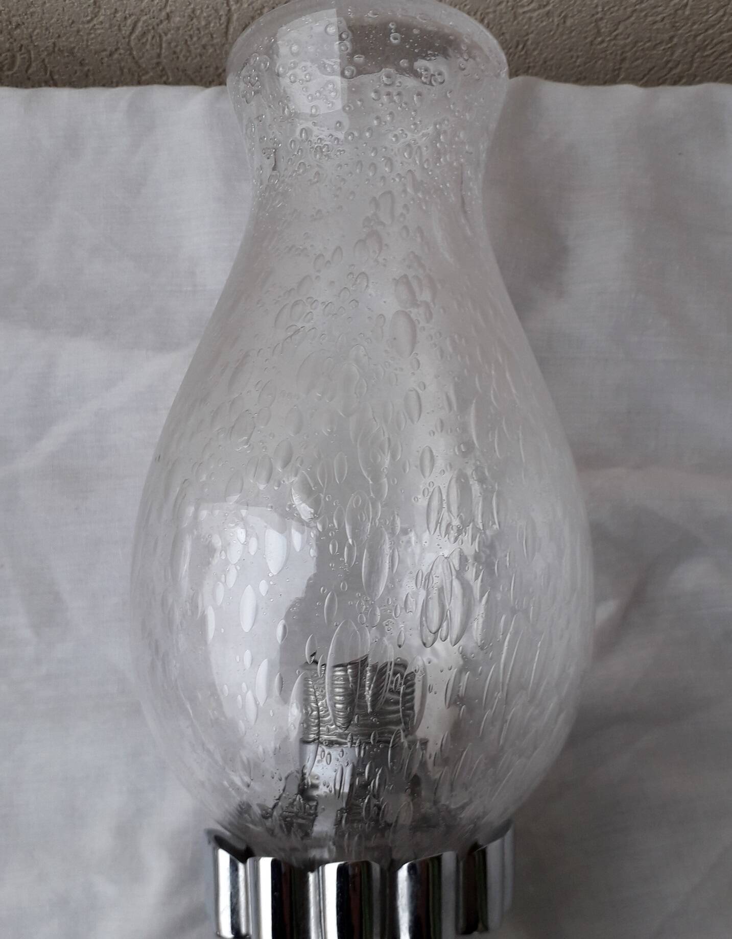 Pair of chrome wall lights