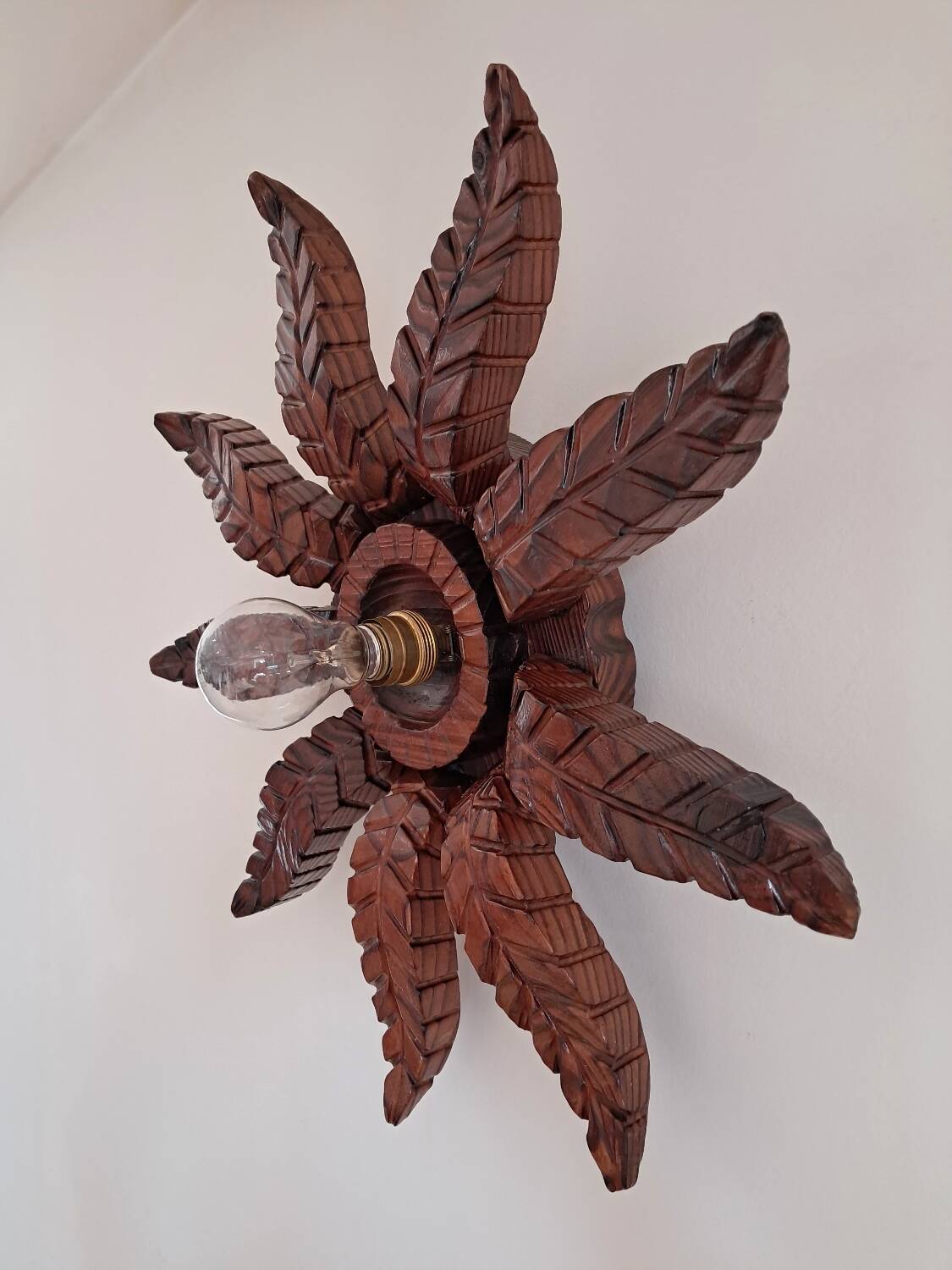 Old wooden wall light