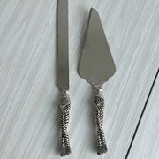 Silver-plated knife and cake server set