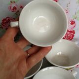 Lot de 4 tasses anciennes Motif feuilles de chêne jaune vintage