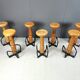 Mid century brutalist bar stools, 1960s - set of 7