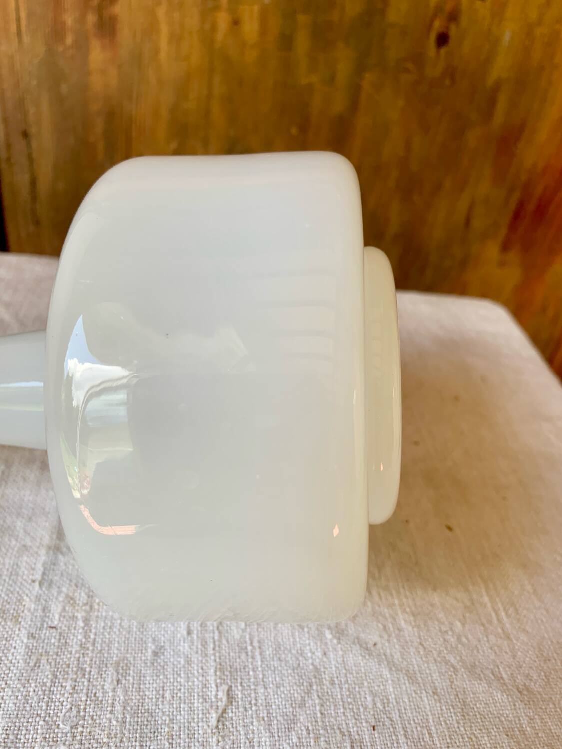 White opaline glass vase 1970