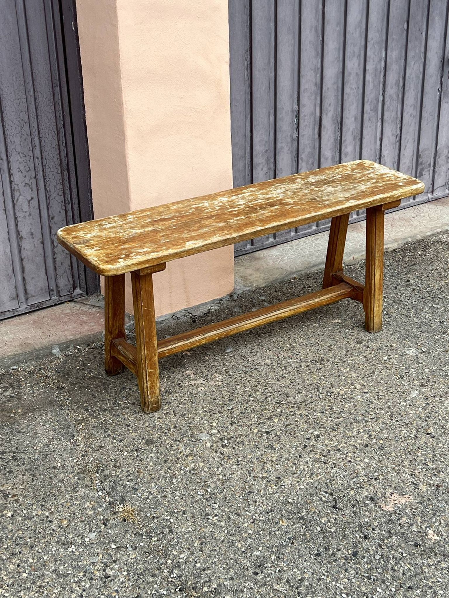 Solid wood bench, French craftsmanship, 102cm