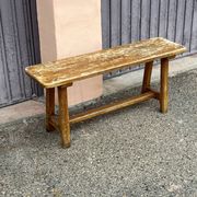 Solid wood bench, French craftsmanship, 102cm