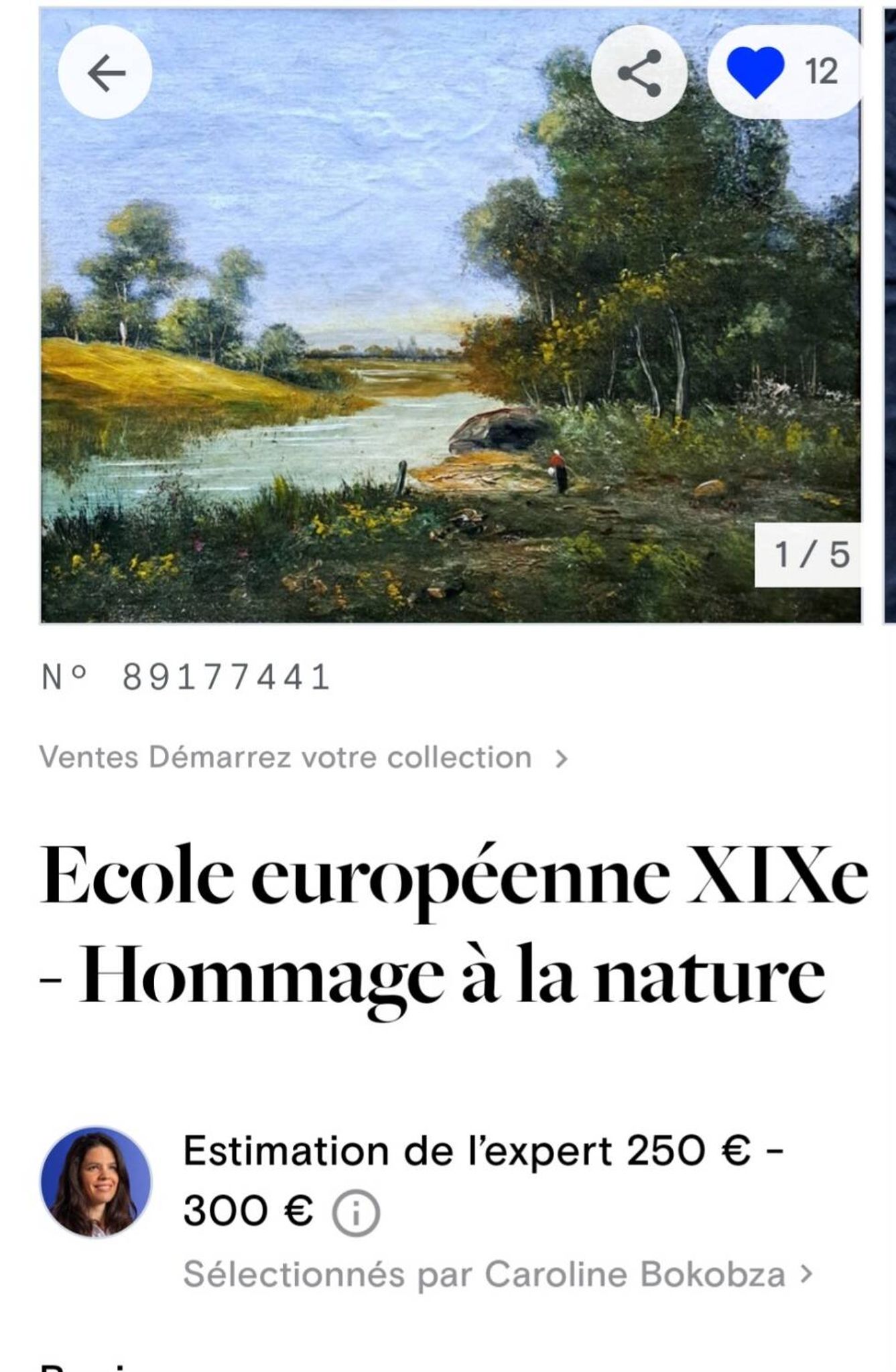 Impressionist painting - Oil on canvas, French School - Barbizon