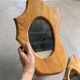 Set de 4 miroirs organiques brutalistes en bois années 50