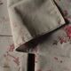Un lot de 6 serviettes de table bleu gris fleurs roses