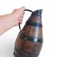 19th Century Rustic French Oak and Metal Hand-Crafted Pitcher