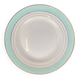 Plat rond Lunéville modèle "Régence" vert d'eau , fin XIXe