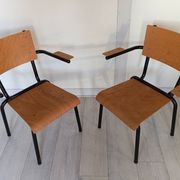 Pair of tubular metal armchairs 1954