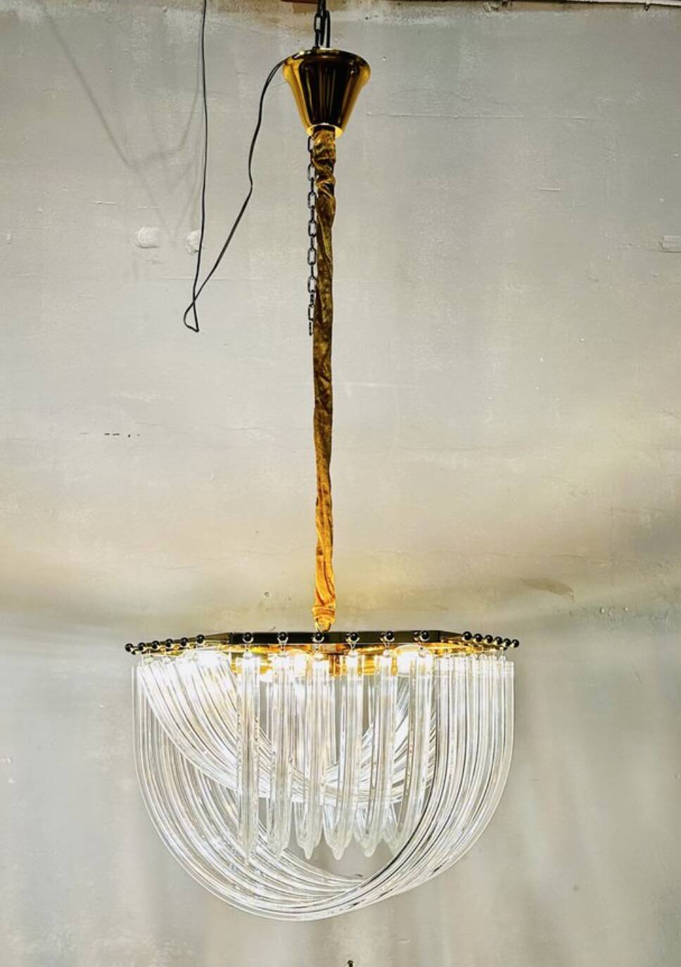 Lampadario trilobo Venini di Paolo Venini, anni '80