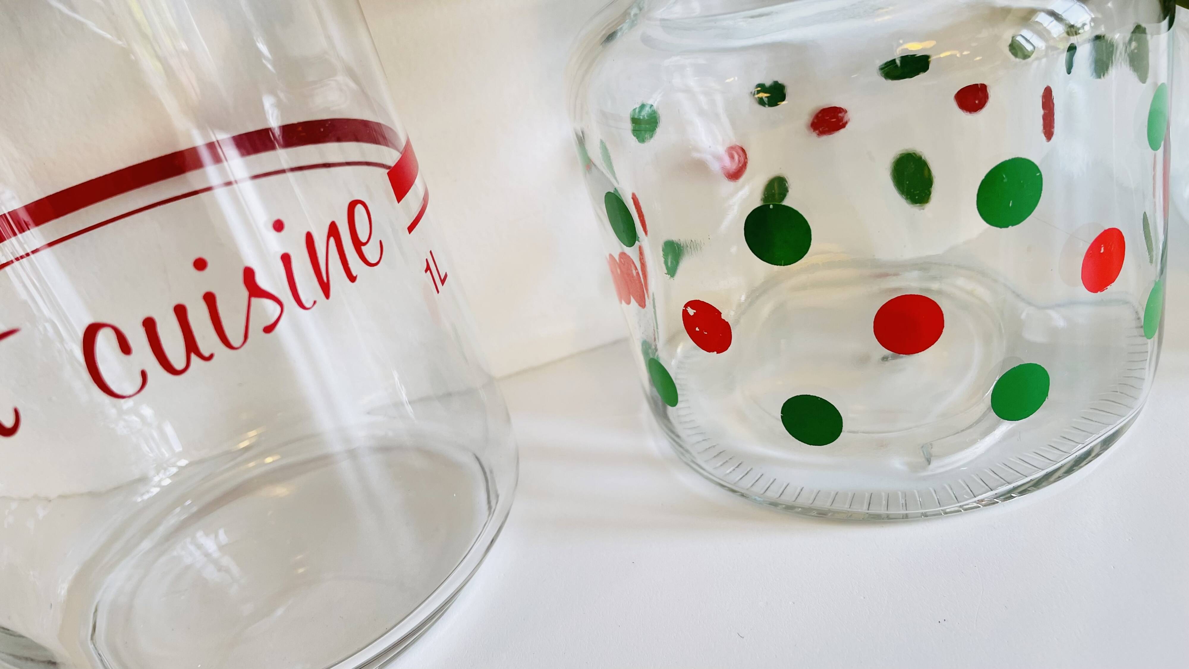 glass and colored kitchen jars