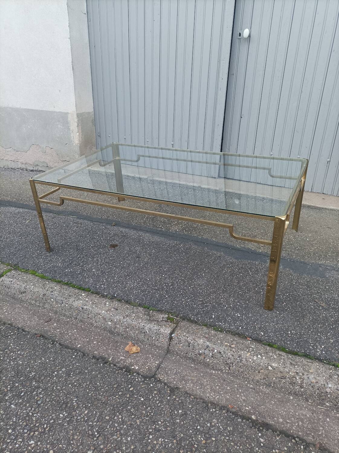 Bronze and glass coffee table