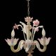 Venetian Pink opalescent Murano Glass Chandelier 1960’s