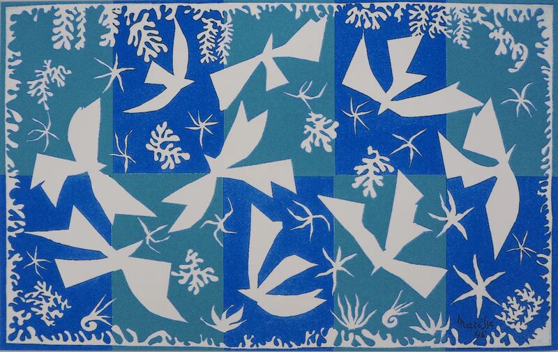 Henri Matisse: Doves in the Sky, signed silkscreen.