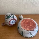 Service en ceramique vallauris 60s decor chardons