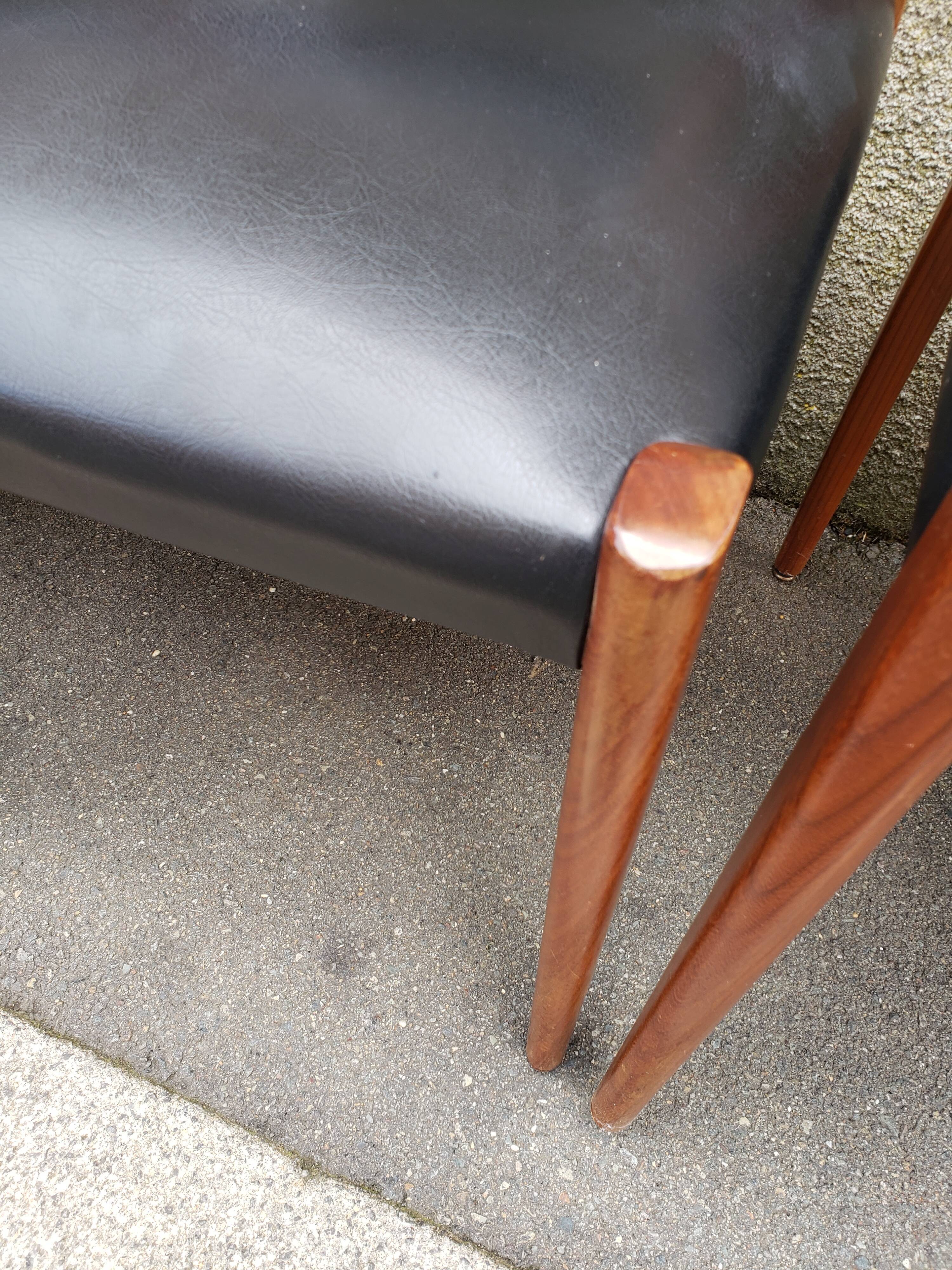 6 scandinavian black and beech chairs