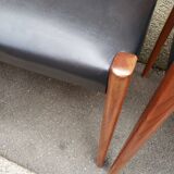 6 scandinavian black and beech chairs