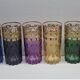 Set of 6 glasses decorated with gold