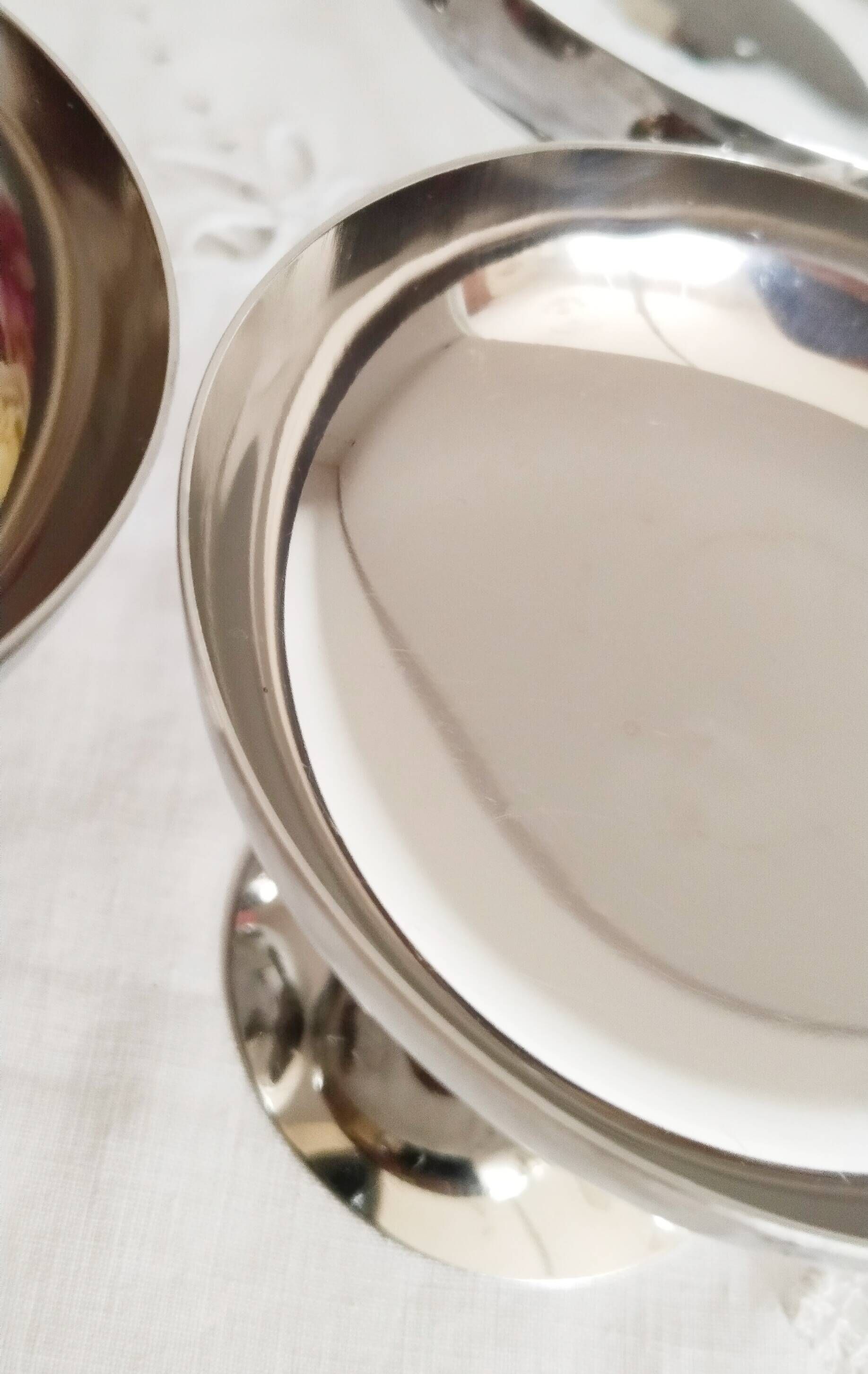 Set of 6 vintage ice cream cups on foot, in 18/10 stainless steel (ref 18)
