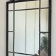 Art Deco black wrought iron wall mirror, Belgium, 1930s