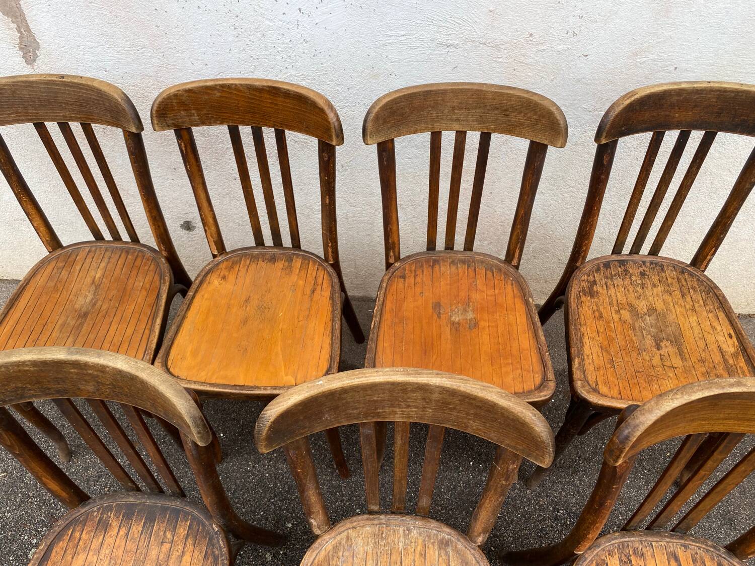 Set of 7 bistro chairs 1930