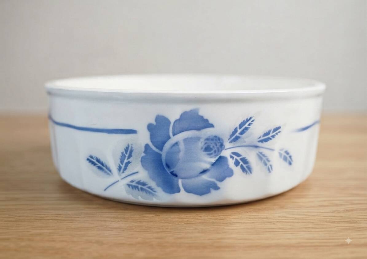 Antique toilet basin in earthenware, Moulin des Loups Factory, 1950