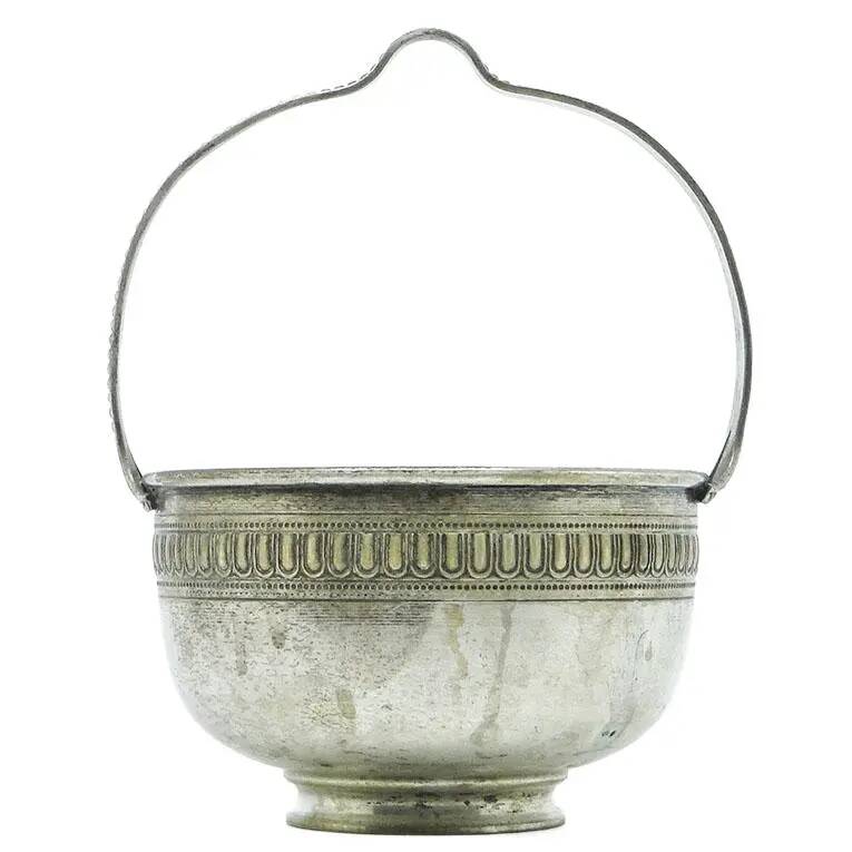 Eclectic sugar bowl, silver-plated brass, Sweden, early 20th century