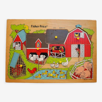Puzzle en bois Fisher Price, la ferme