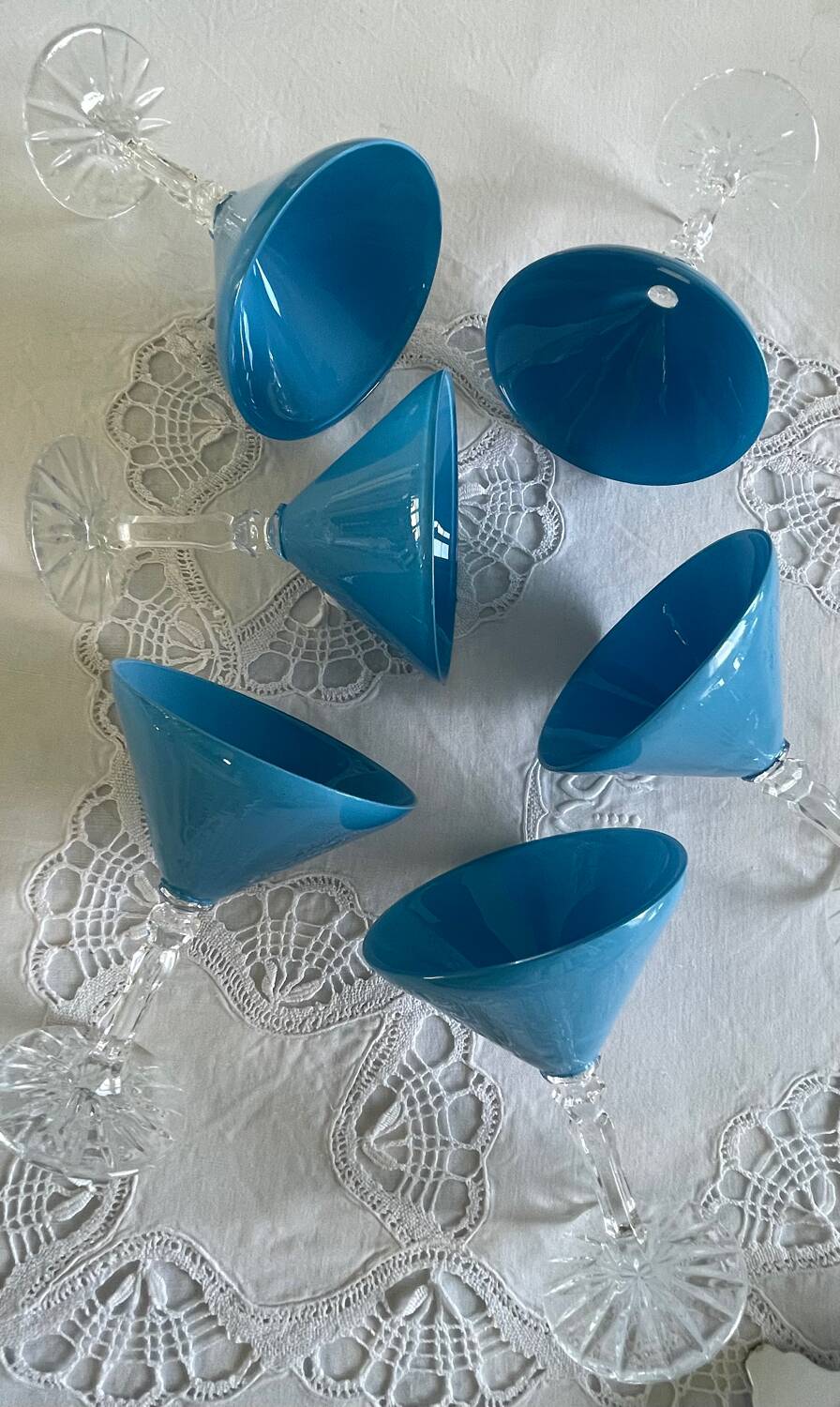 6 crystal cocktail glasses