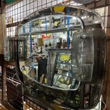 Mirror with contour smoked glass 60/70s