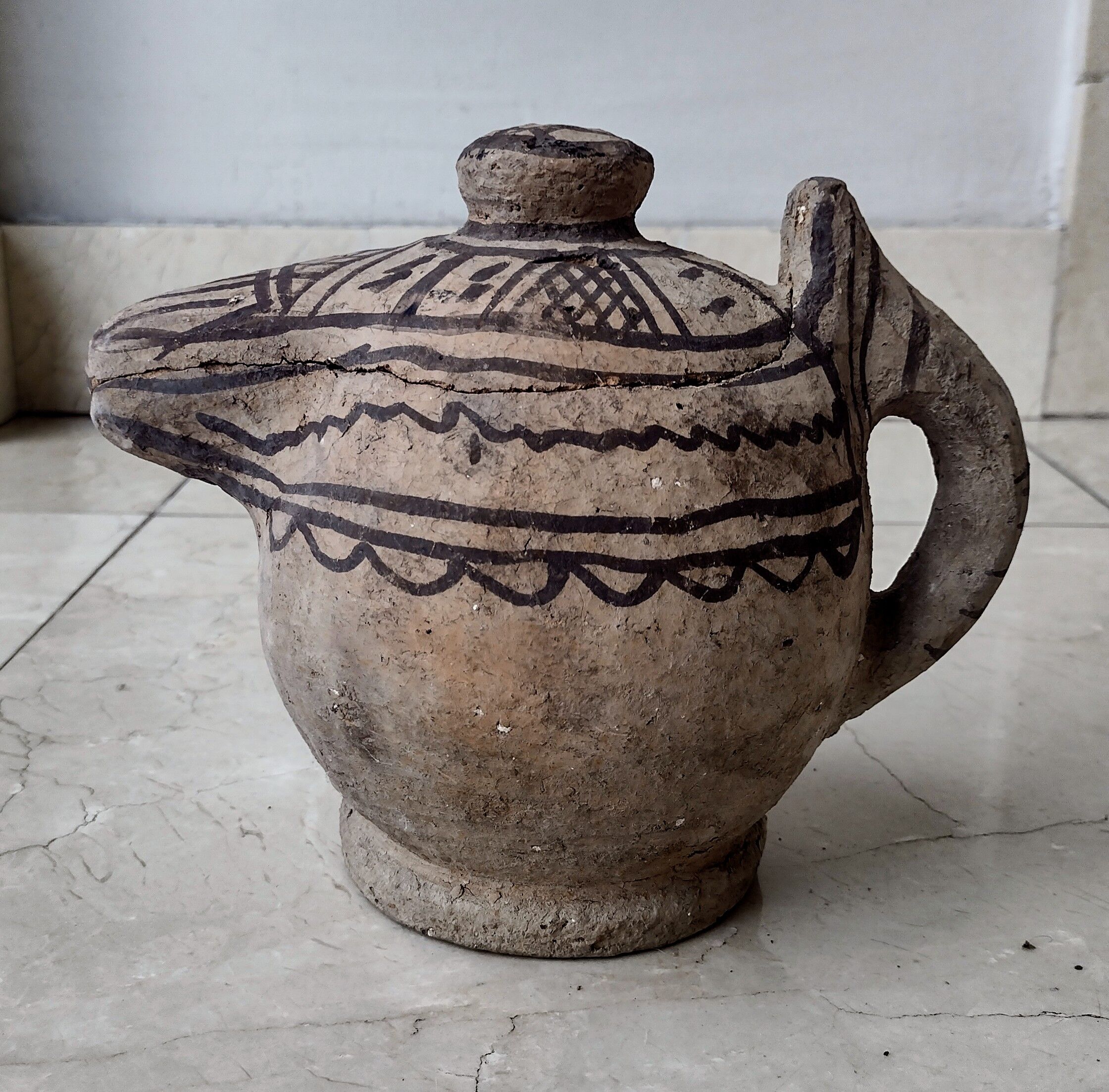 Berber earthenwear milk jug