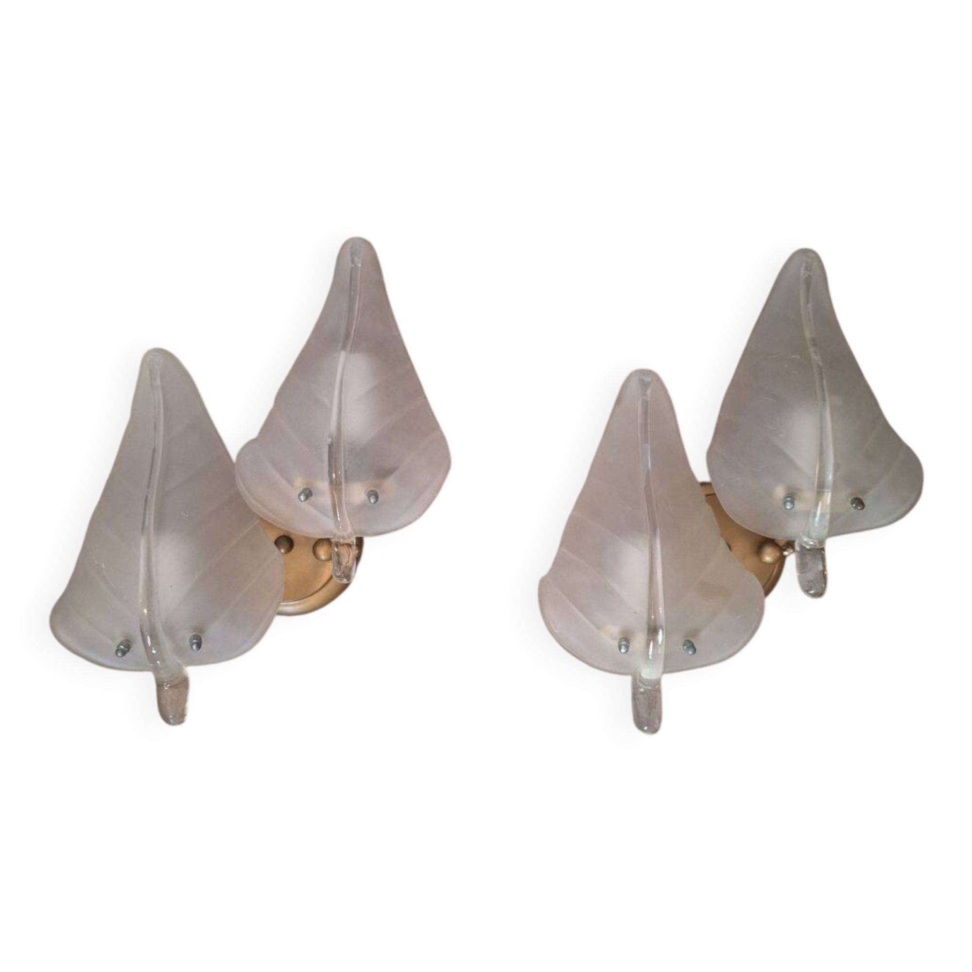 Antique Murano Double Wall Sconces Pair