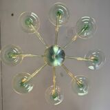 Green Murano glass Venetian chandelier, Venini, circa 1920